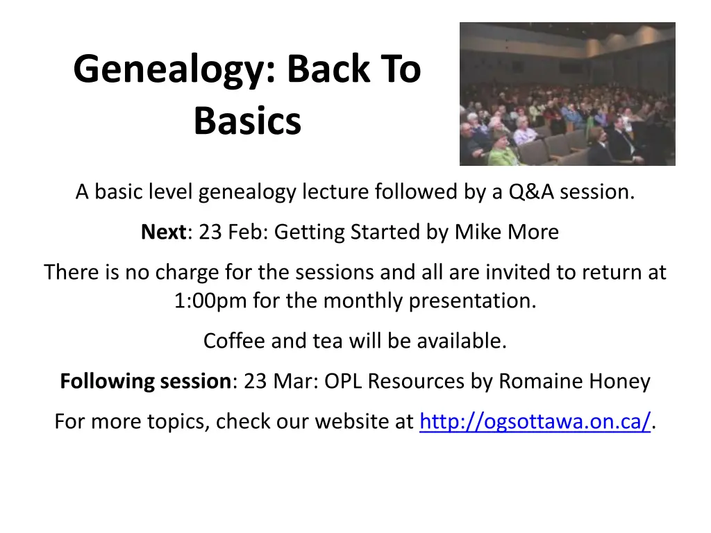 genealogy back to basics