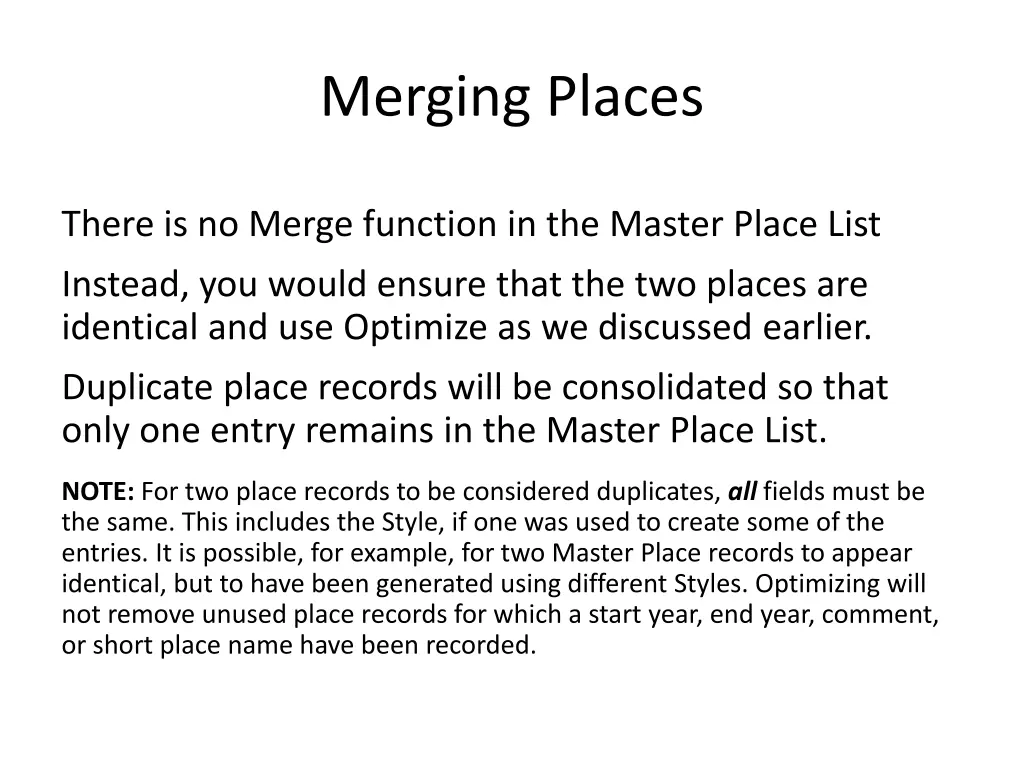 merging places