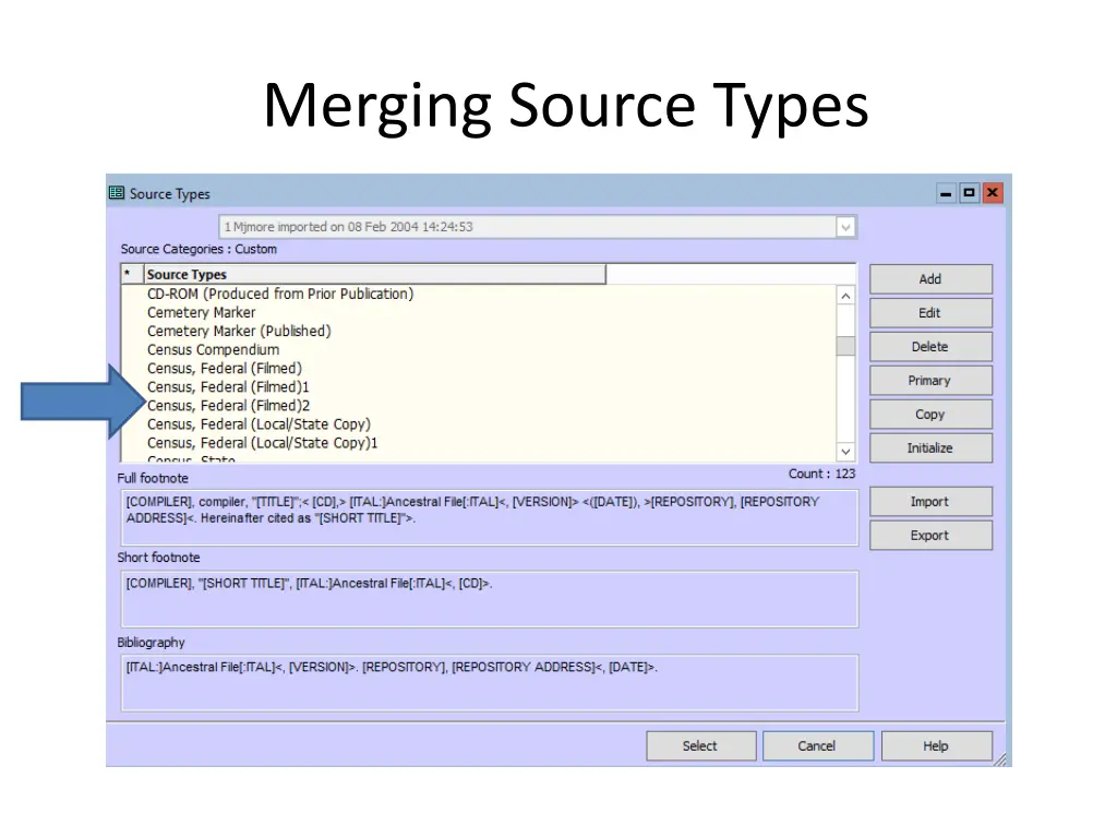 merging source types