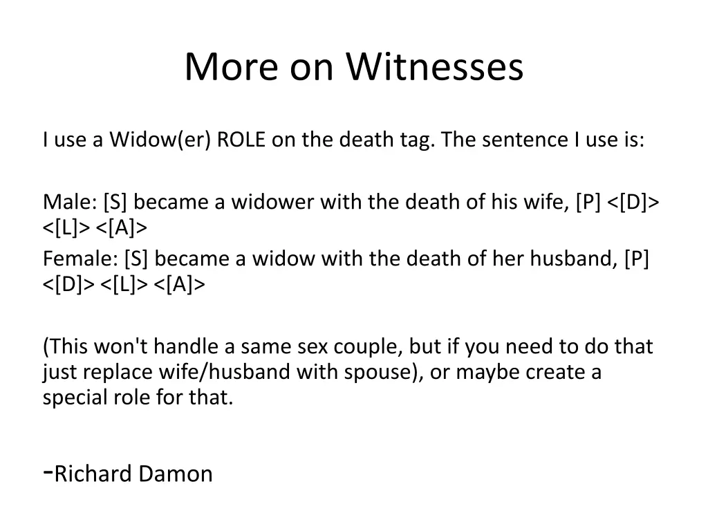 more on witnesses 1