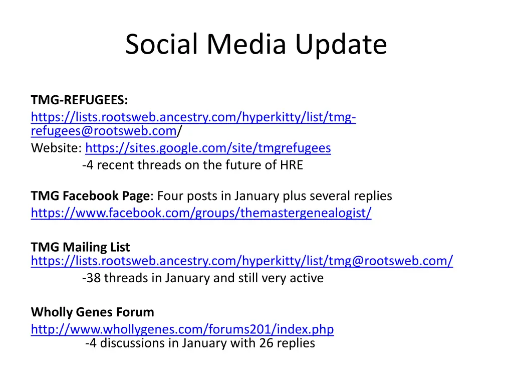 social media update