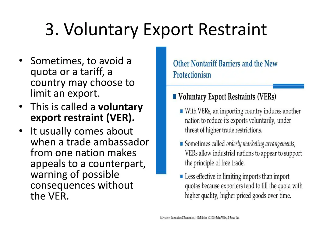 3 voluntary export restraint