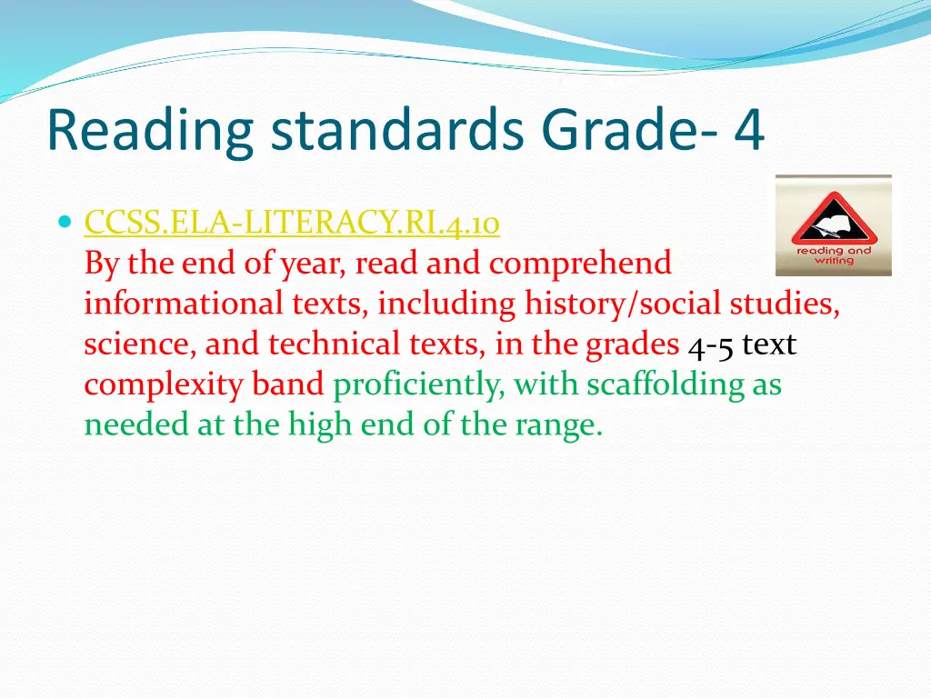 reading standards grade 4