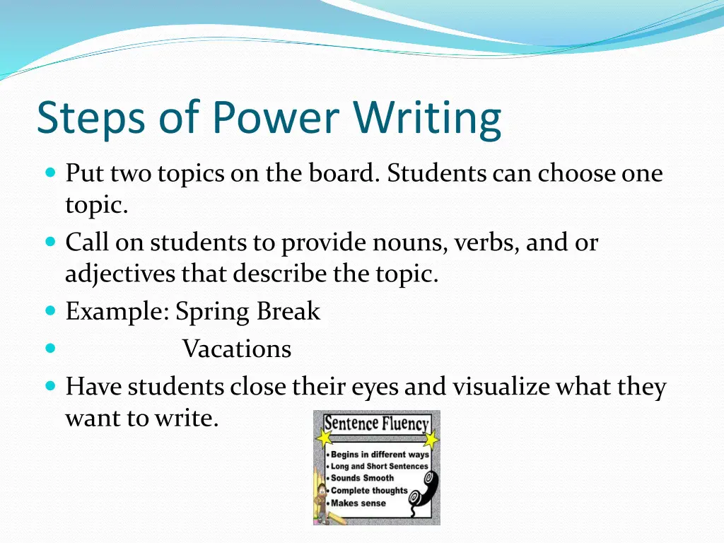 steps of power writing