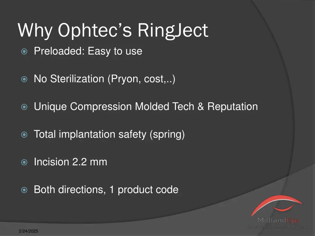 why ophtec s ringject preloaded easy to use