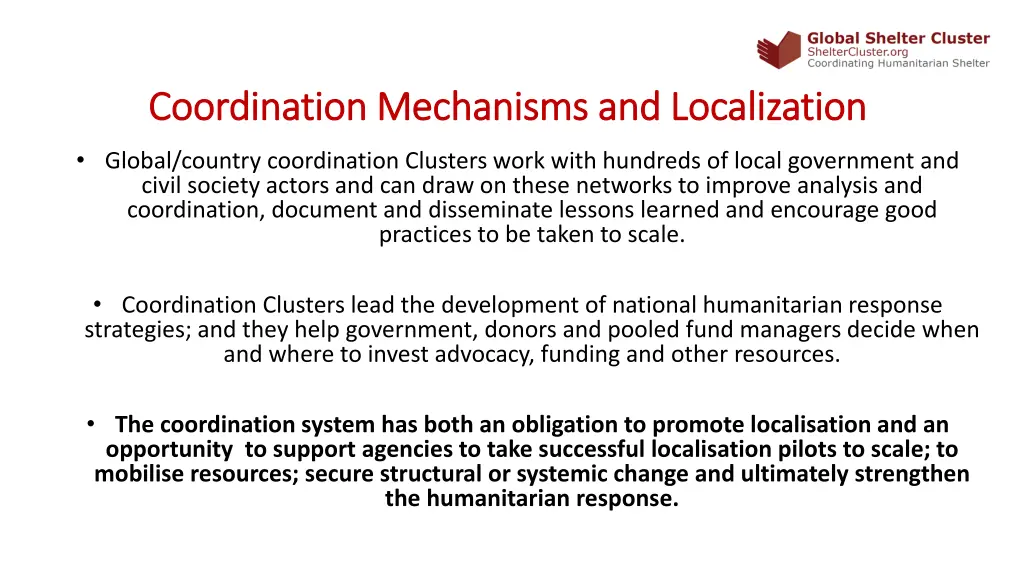 coordination mechanisms and localization
