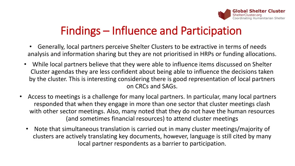 findings findings influence and participation