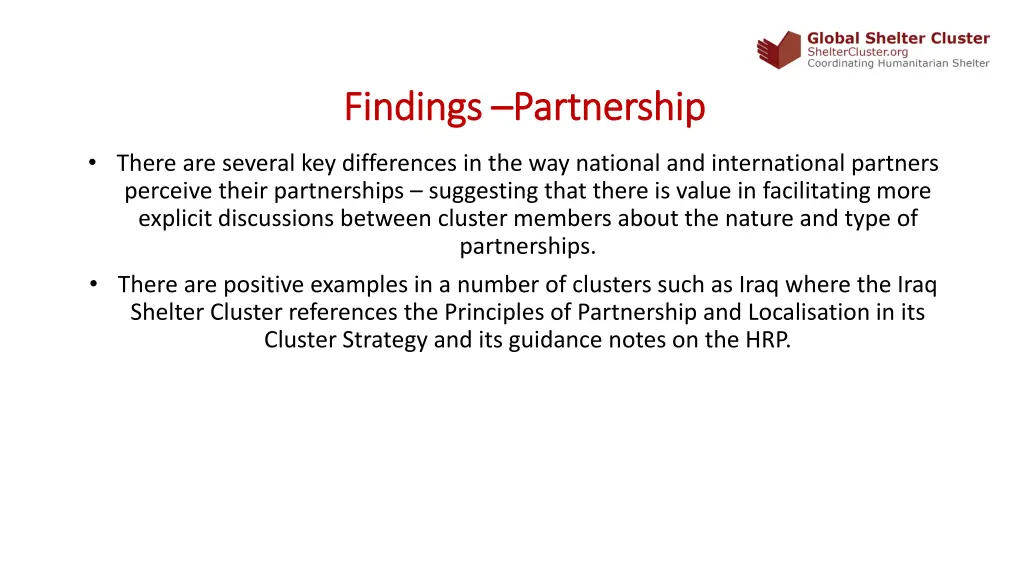 findings findings partnership partnership