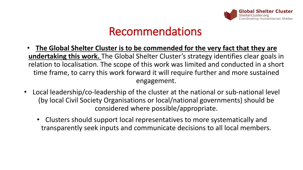 recommendations recommendations