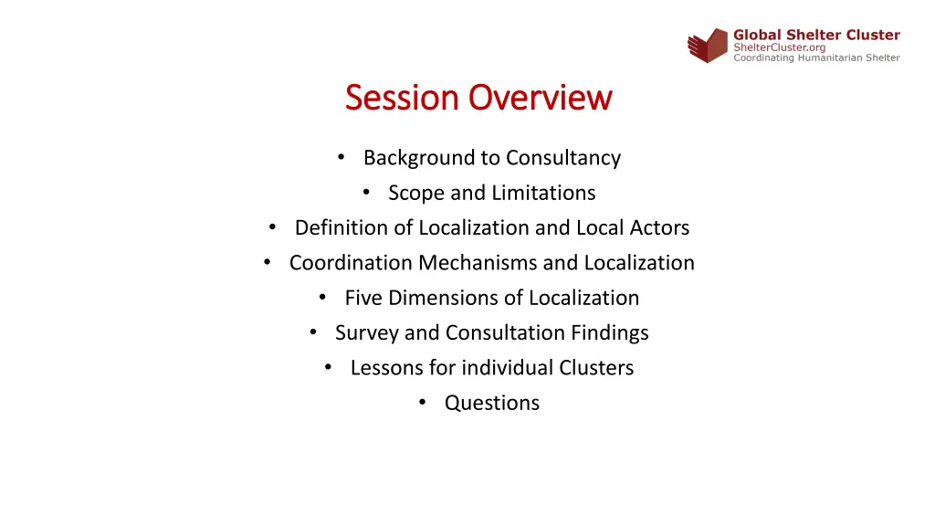 session overview session overview