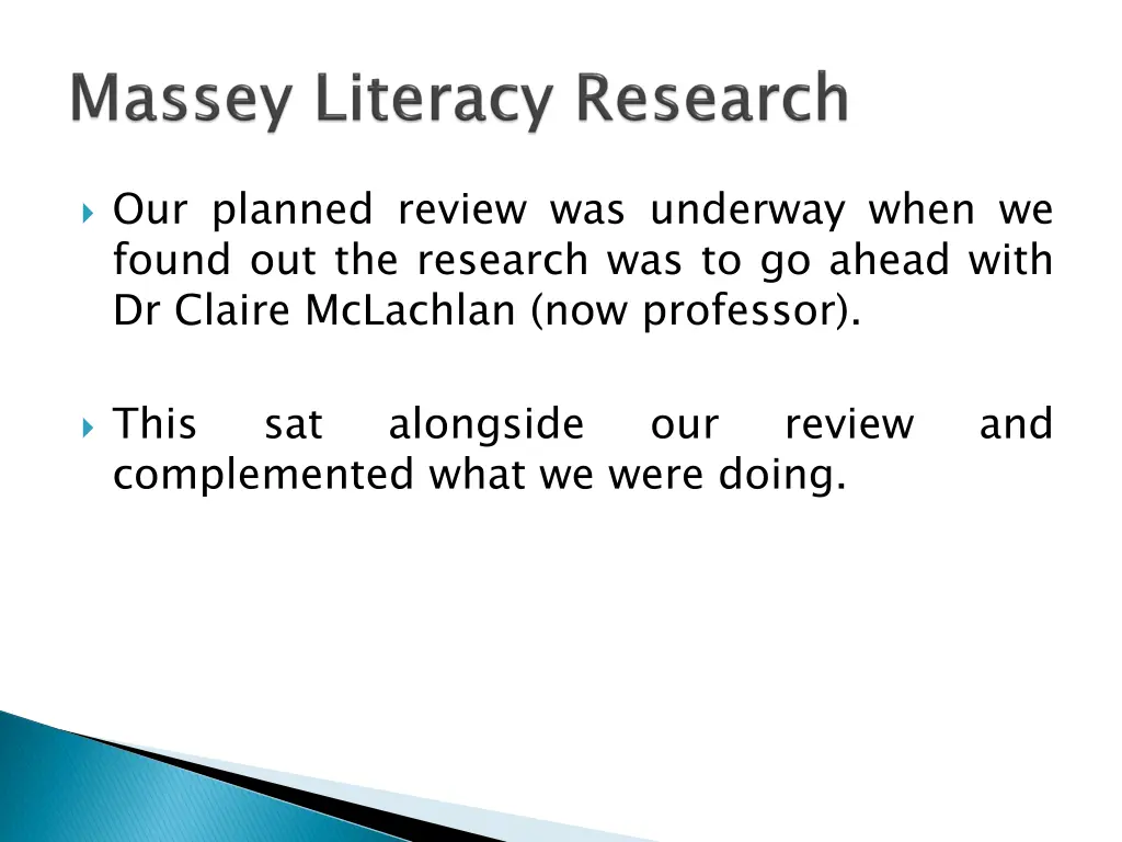 our planned review was underway when we found