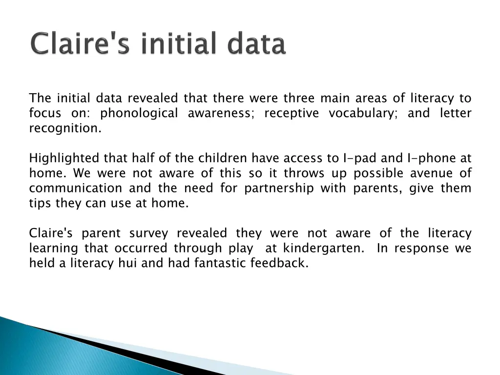 the initial data revealed that there were three