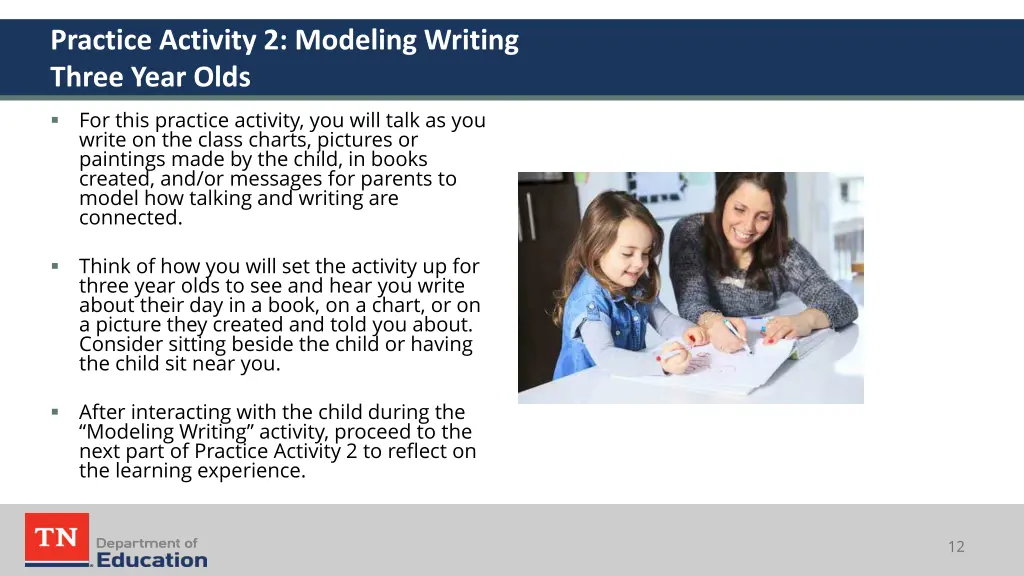 practice activity 2 modeling writing three year