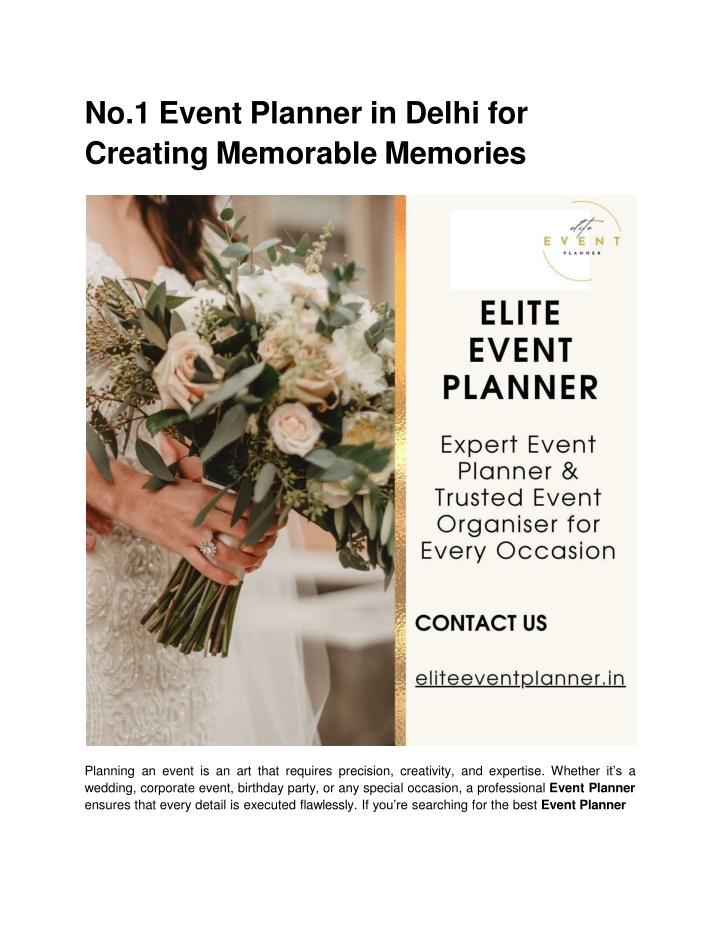 no 1 event planner in delhi for creating