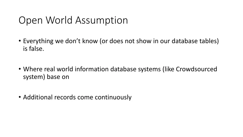 open world assumption