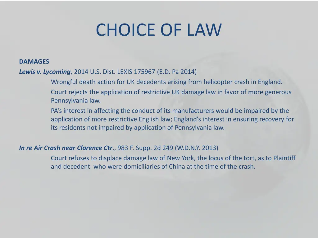 choice of law