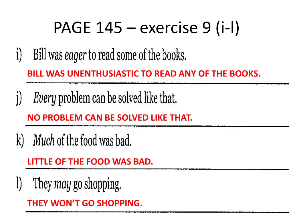 page 145 exercise 9 i l