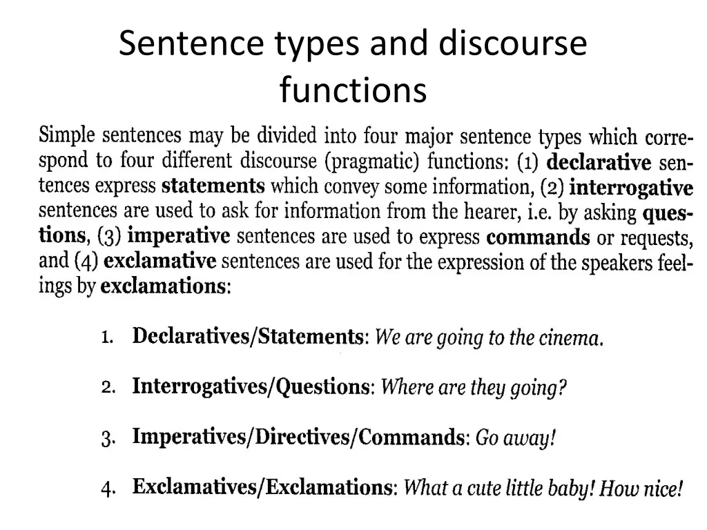 sentence types and discourse functions
