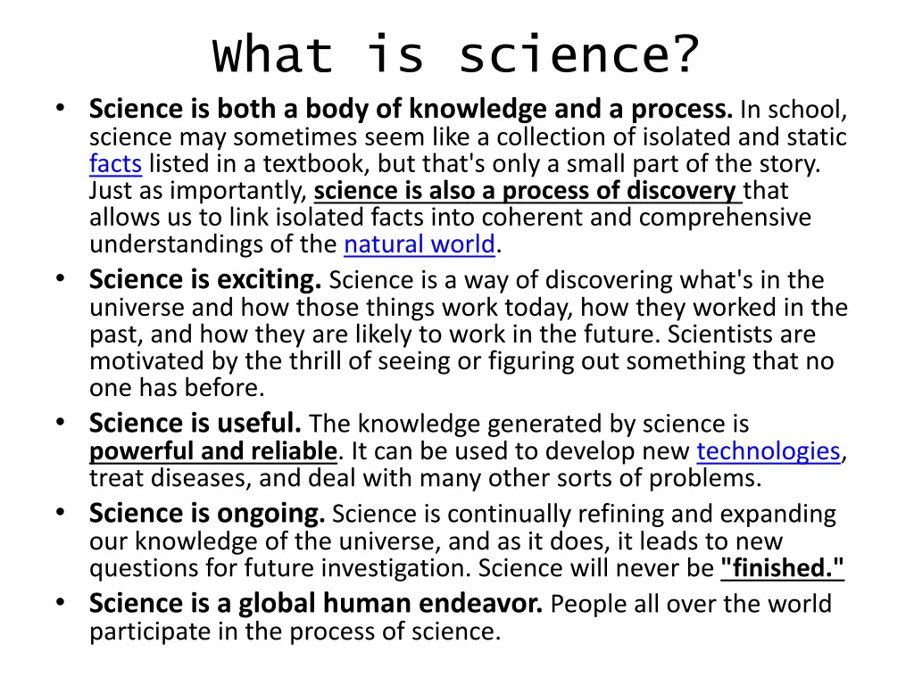 what is science science is both a body