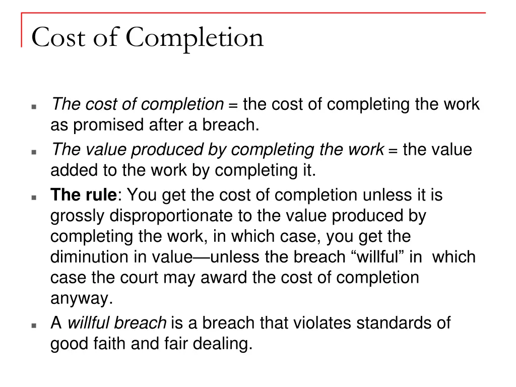 cost of completion 1