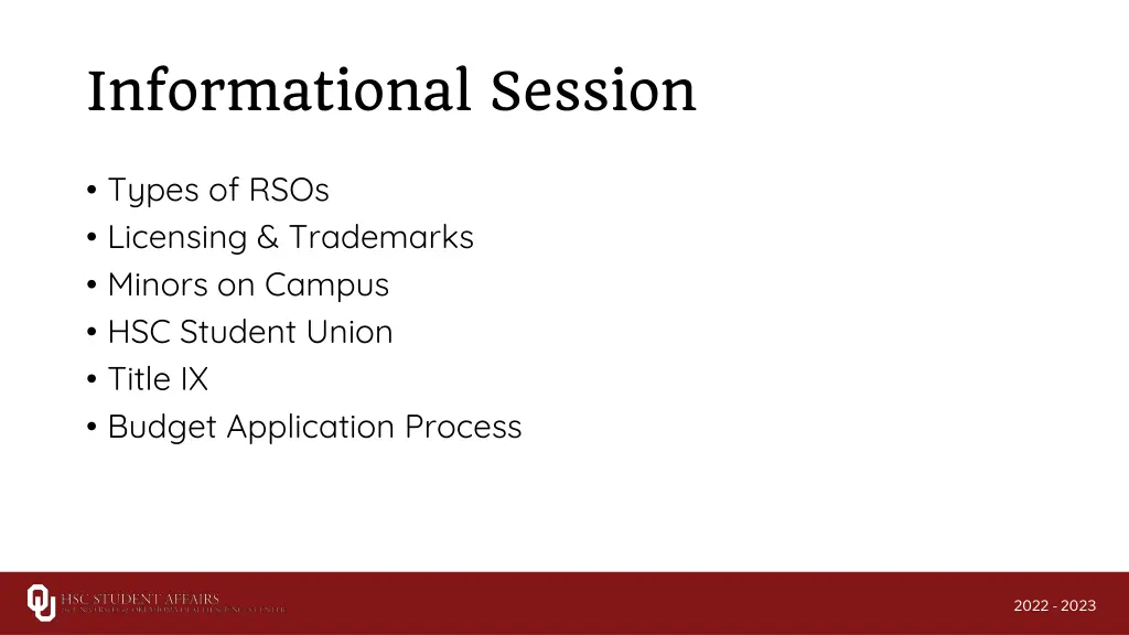 informational session