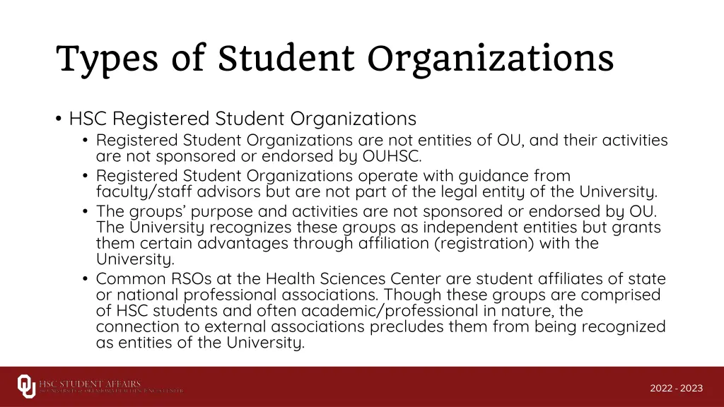 types of student organizations 1