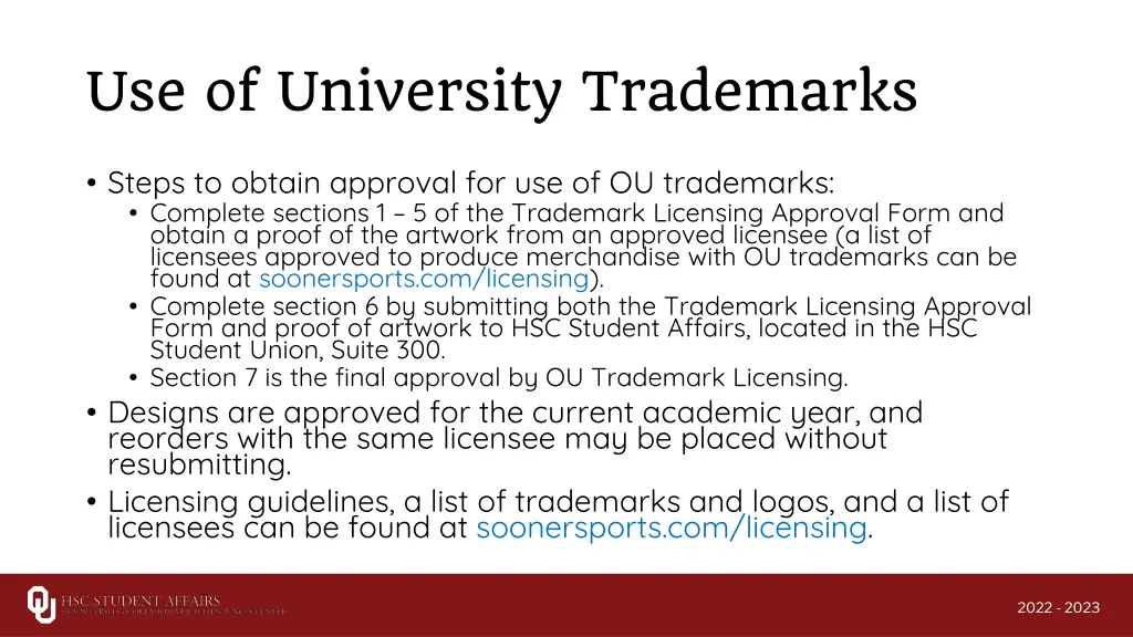 use of university trademarks 1