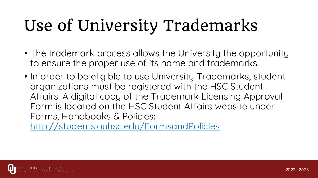 use of university trademarks
