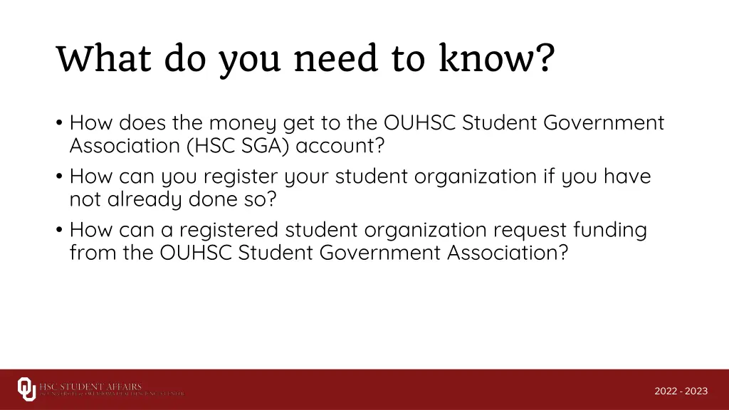 what do you need to know