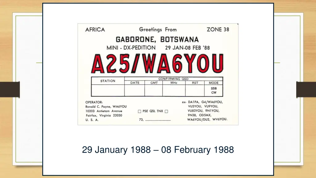 29 january 1988 08 february 1988
