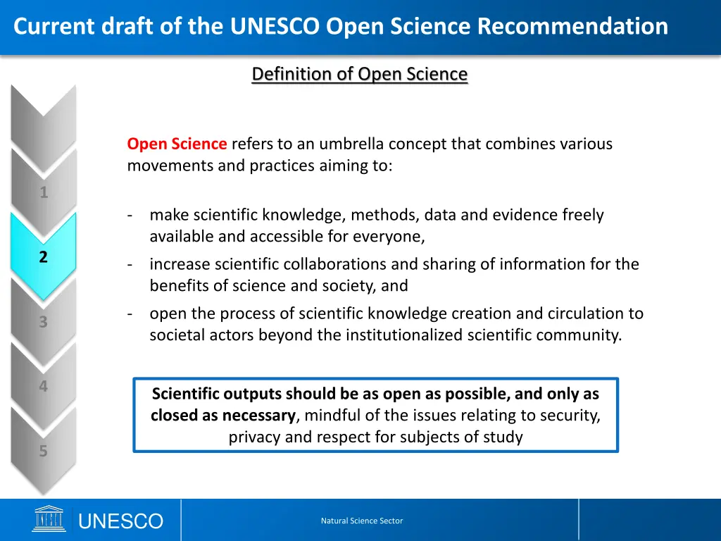 current draft of the unesco open science