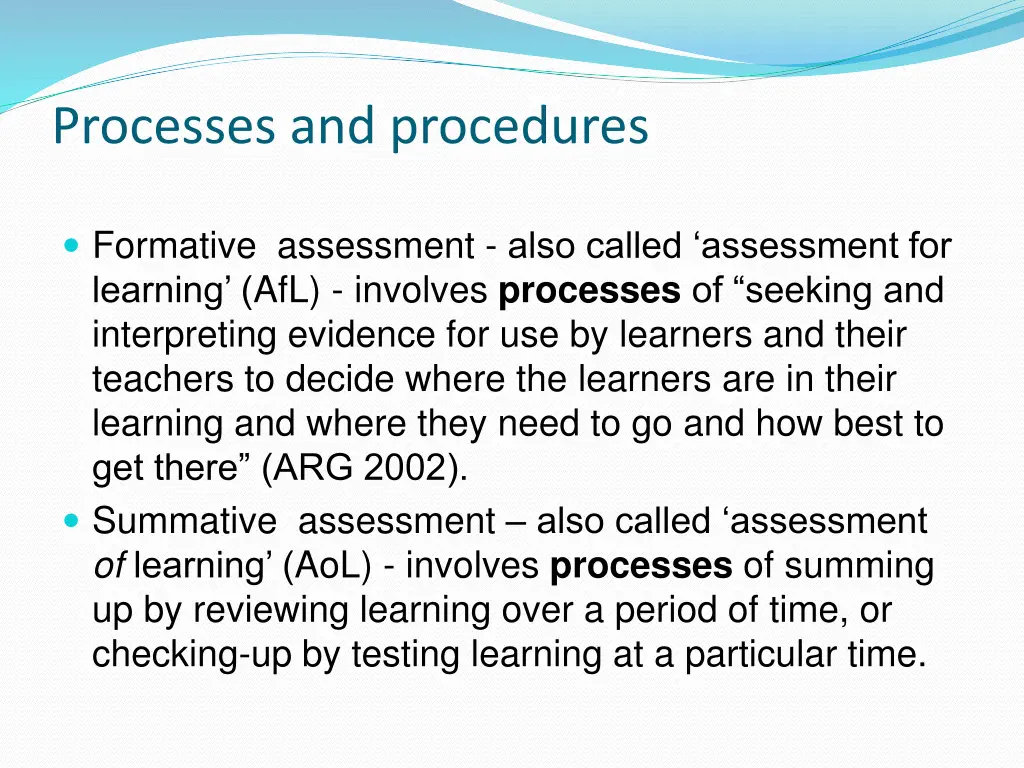 processes and procedures