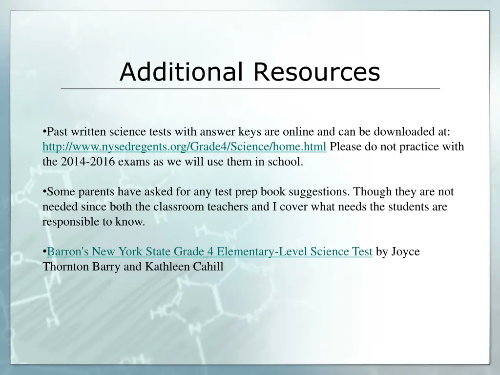 additional resources