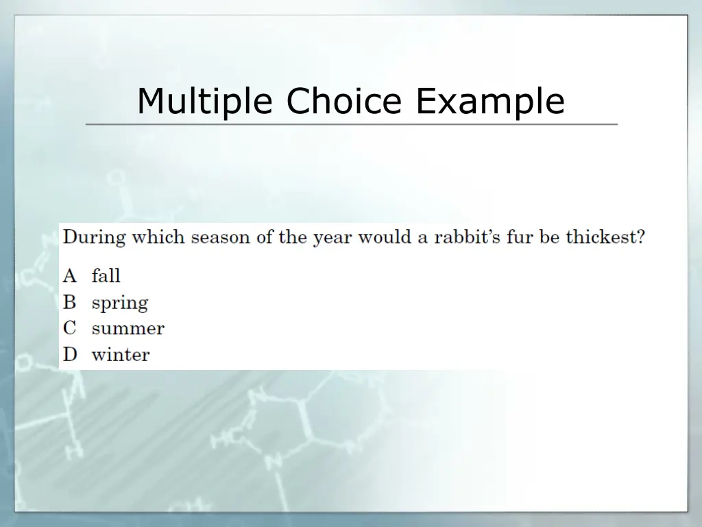 multiple choice example