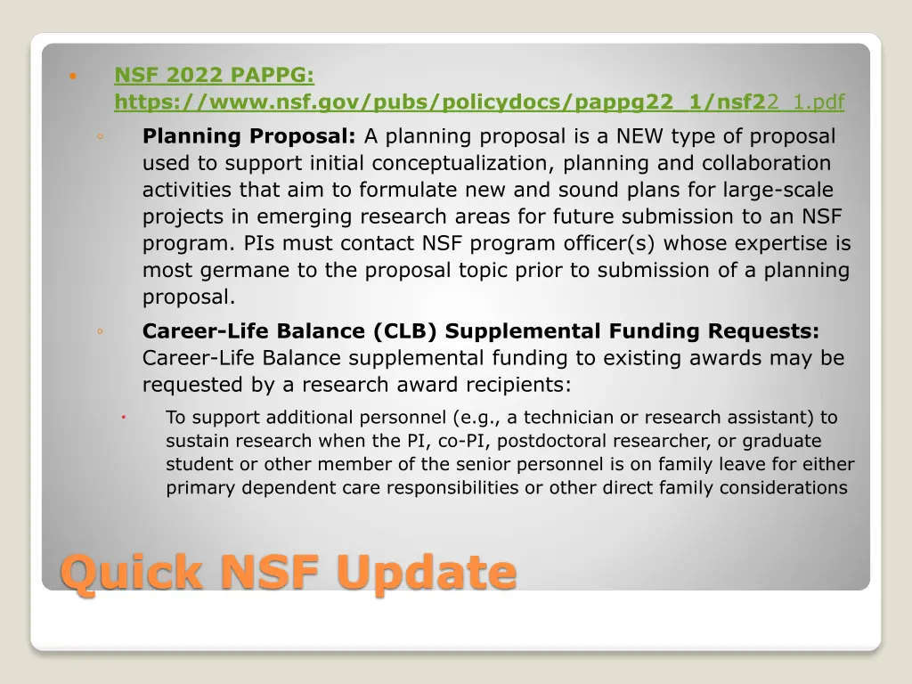 nsf 2022 pappg https www nsf gov pubs policydocs