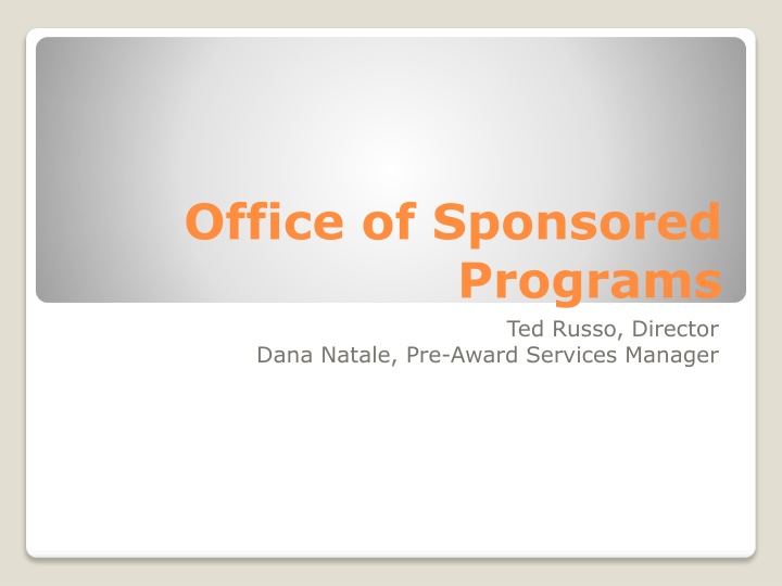 office of sponsored programs