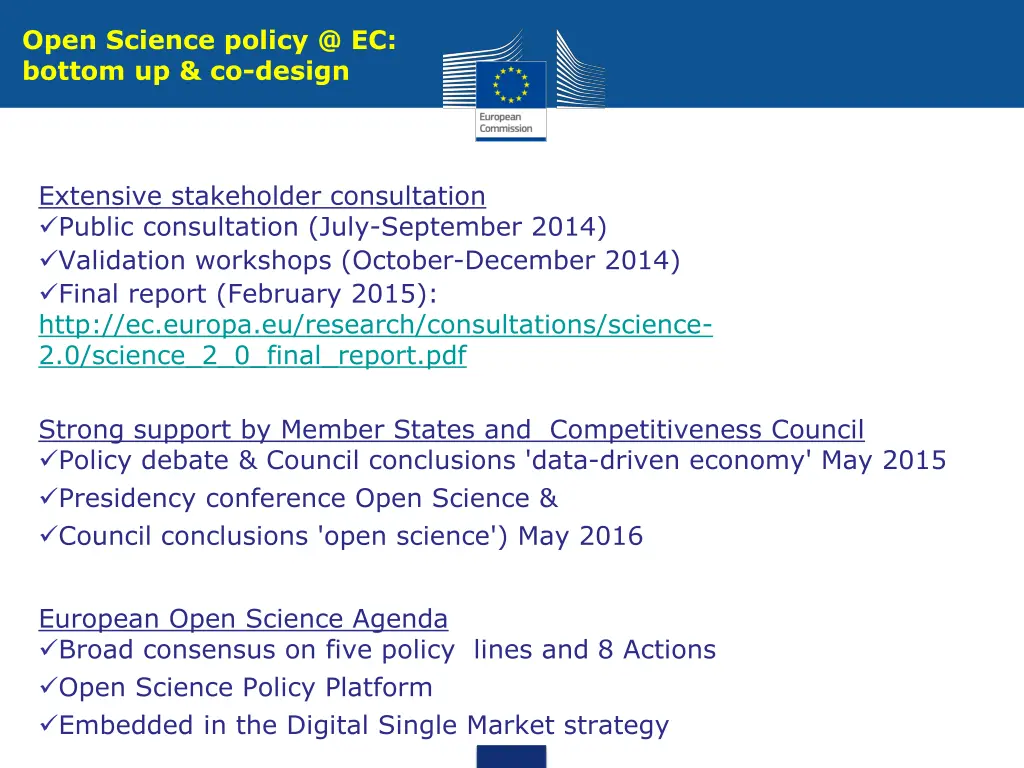 open science policy @ ec bottom up co design