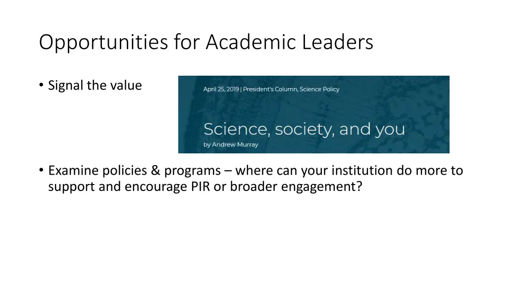 opportunities for academic leaders
