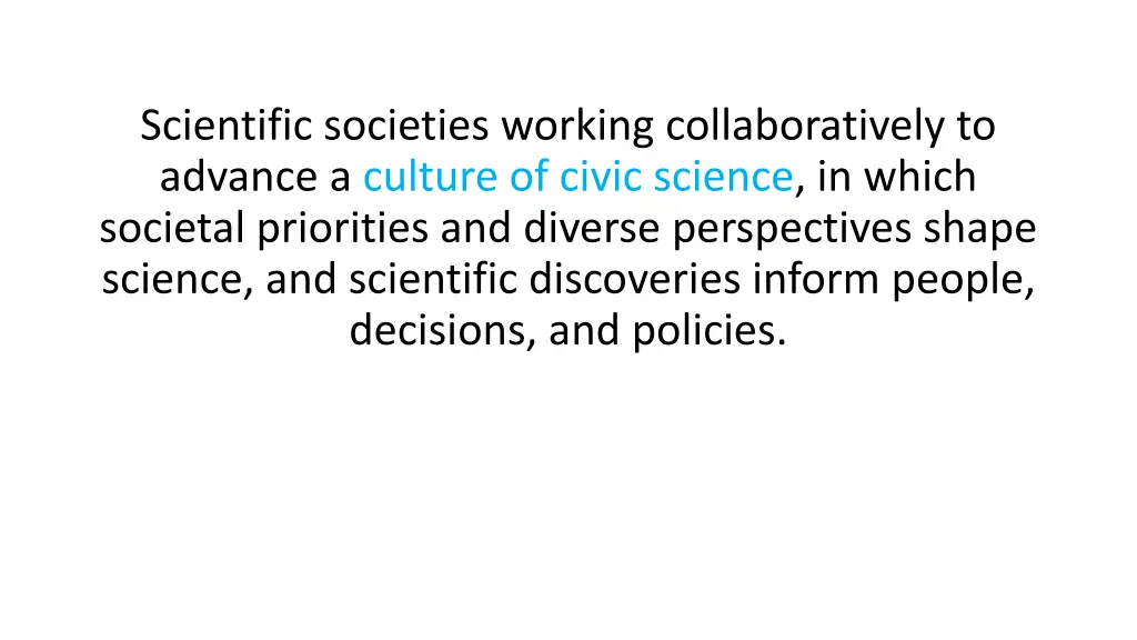 scientific societies working collaboratively