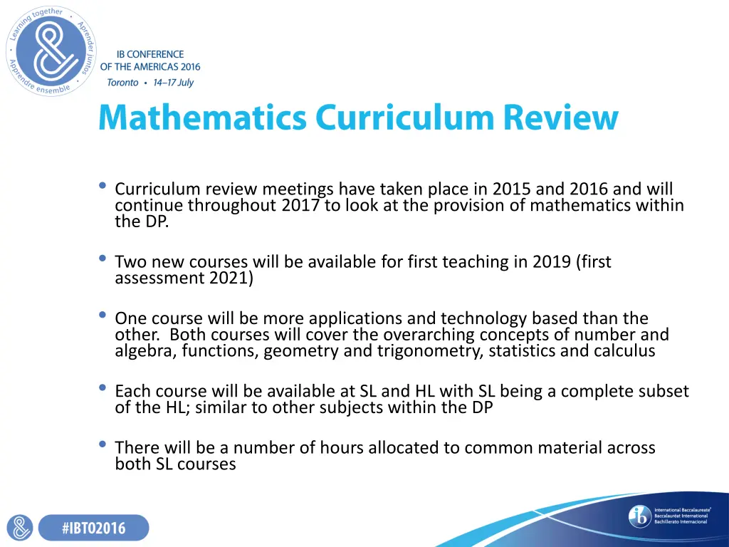 curriculum review meetings have taken place