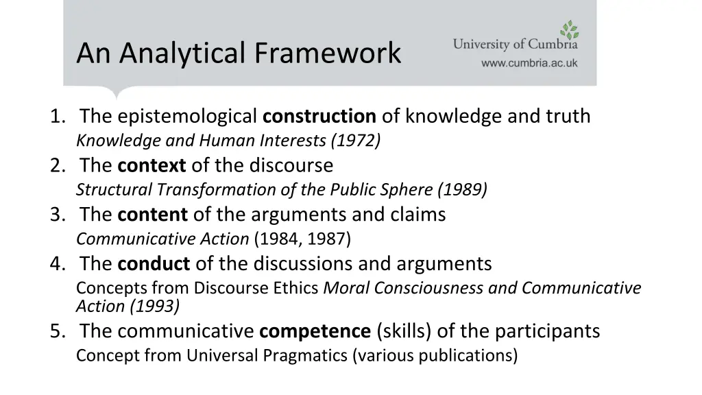 an analytical framework