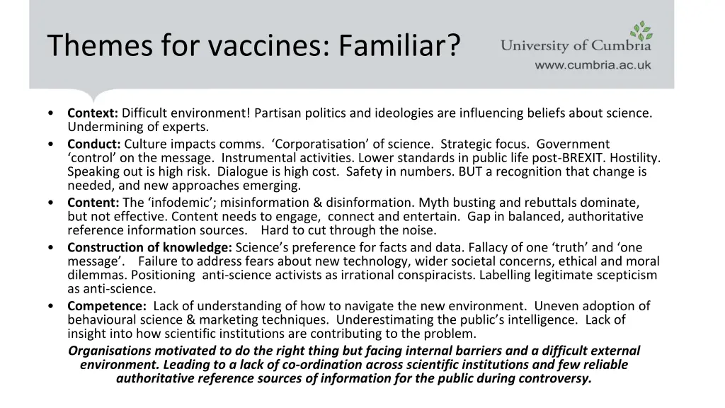 themes for vaccines familiar