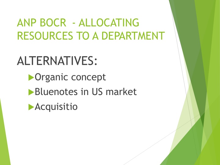 anp bocr allocating resources to a department