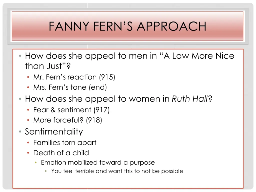 fanny fern s approach
