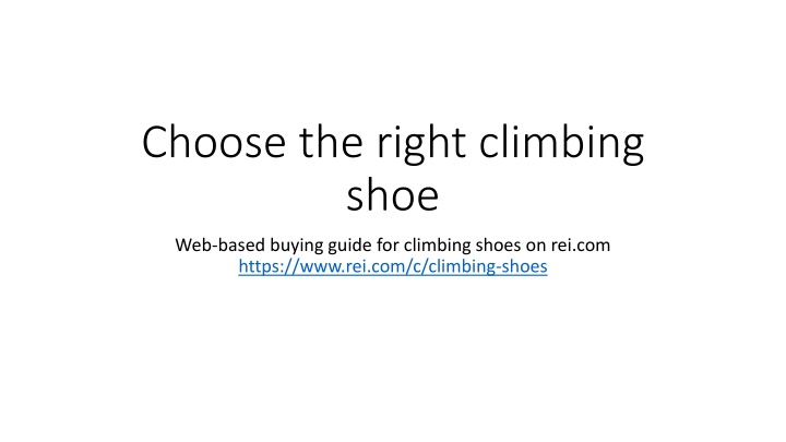 choose the right climbing shoe