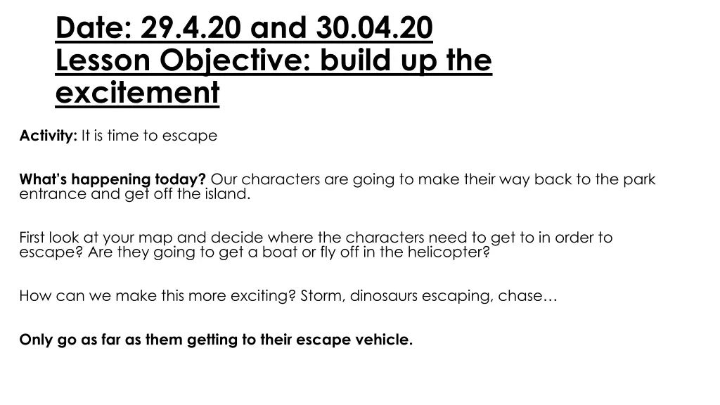 date 29 4 20 and 30 04 20 lesson objective build