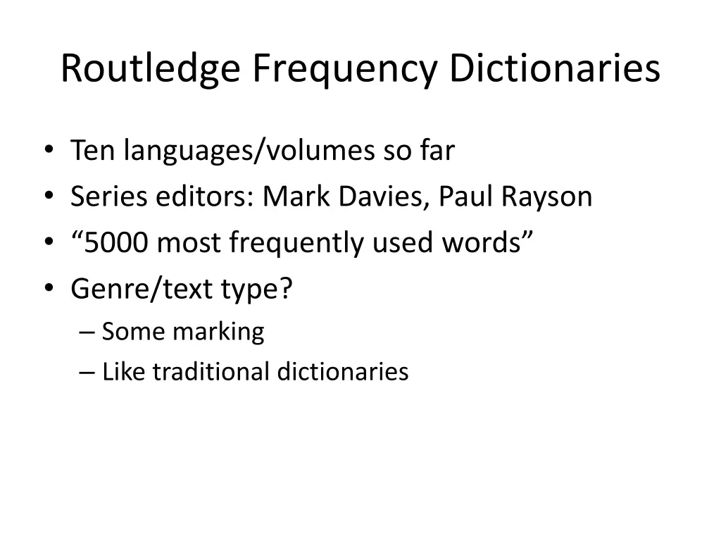 routledge frequency dictionaries