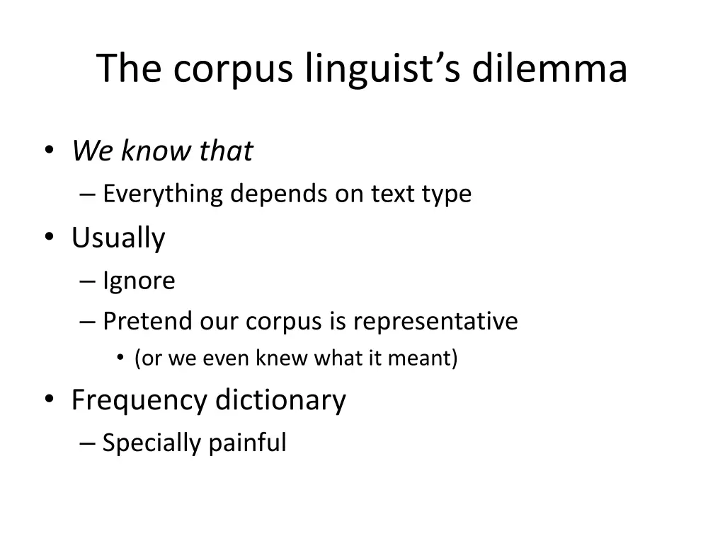 the corpus linguist s dilemma