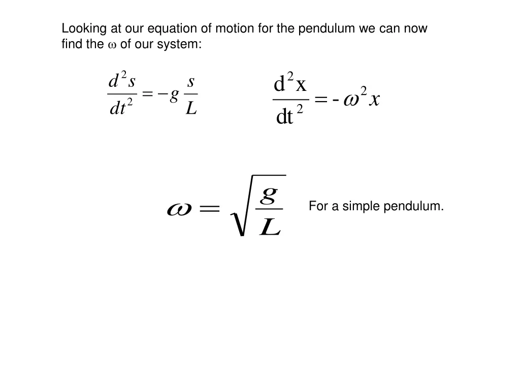 looking at our equation of motion