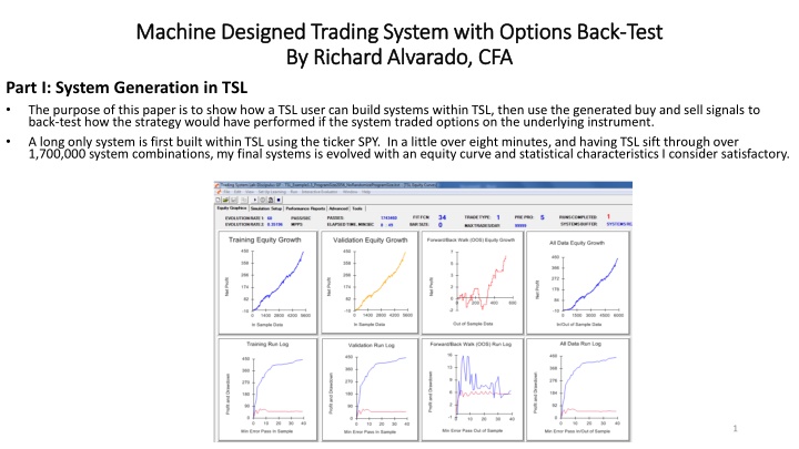 machine designed trading system with options back